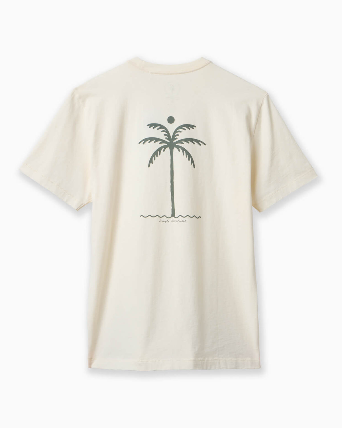 Beige t-shirt with palm tree design on a white background #color_natural palm
