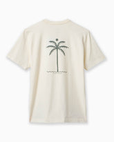 Beige t-shirt with palm tree design on a white background #color_natural palm