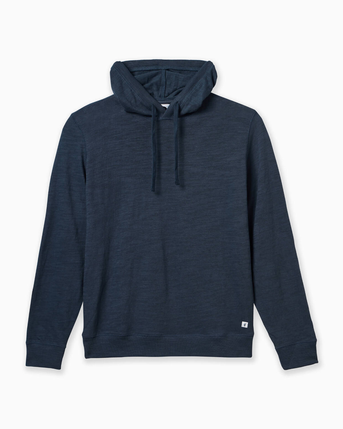 Navy blue hoodie on a white background #color_navy slub