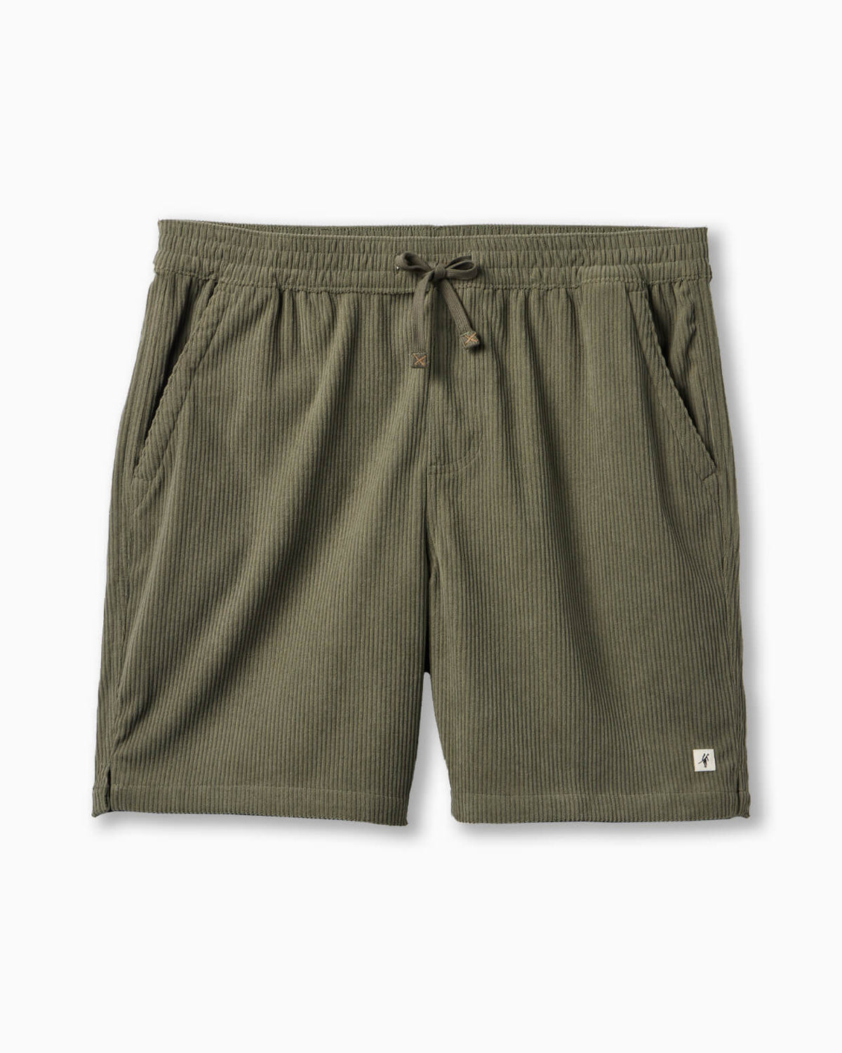Green shorts with drawstring on a white background #color_olive cord