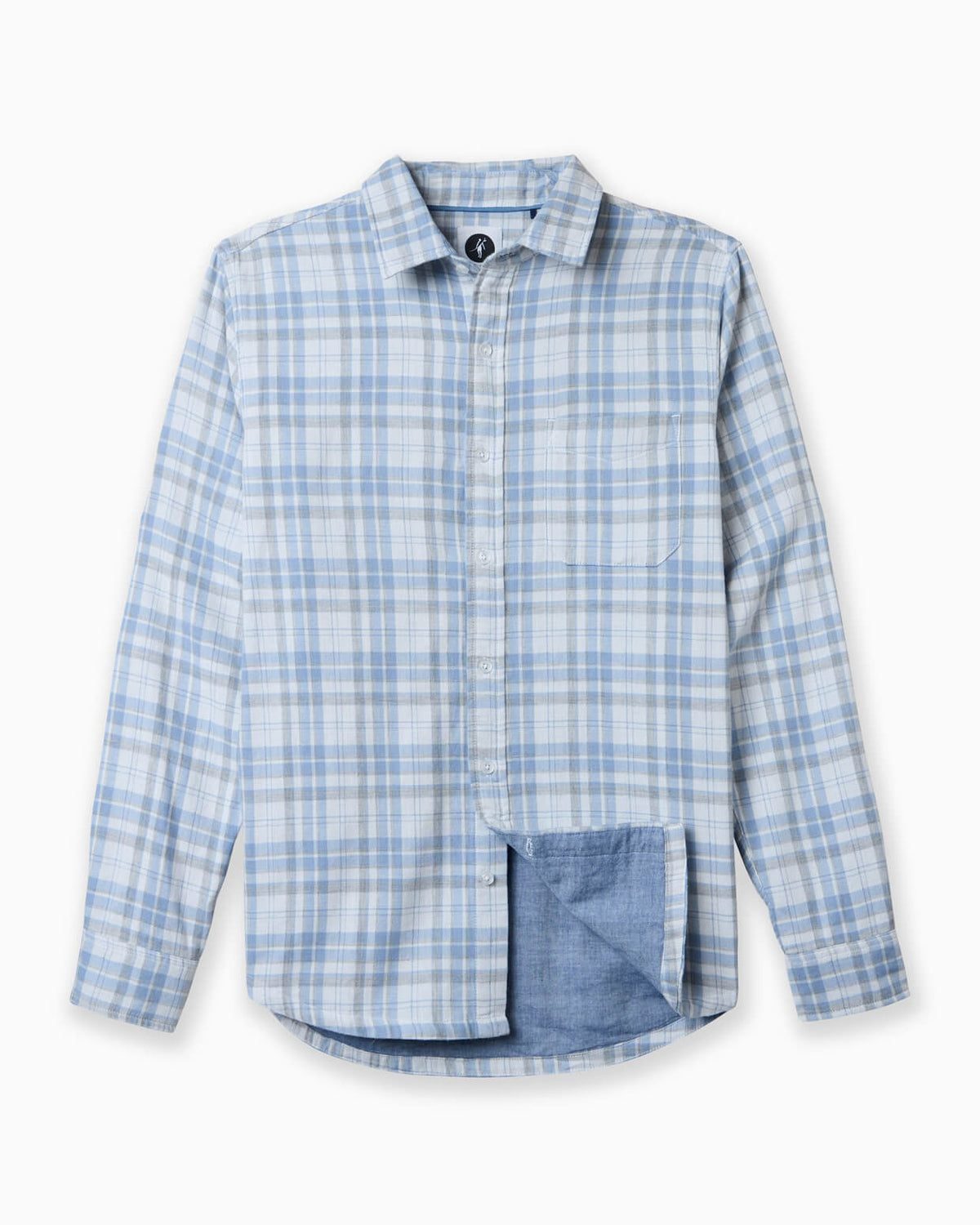 Blue plaid shirt on a white background #color_deuce salt