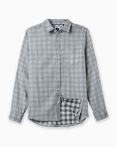 Gray checkered shirt with a pocket on a white background #color_deuce smoke
