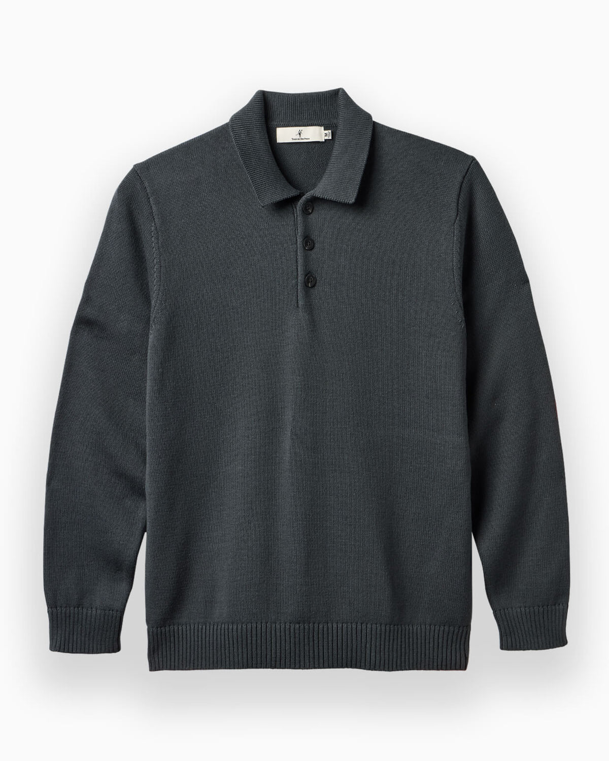 Dark gray sweater with a collar on a white background #color_whitman smoke