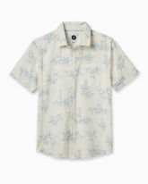 Short-sleeve shirt with floral pattern on a white background #color_washed white bamboo
