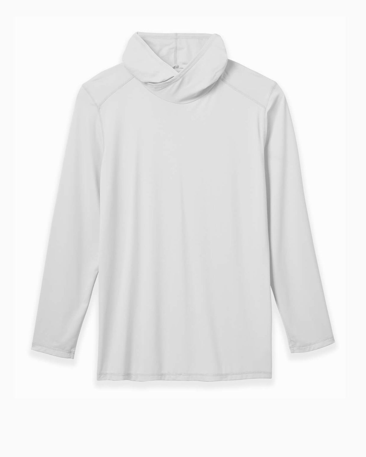 White long-sleeve sun protection shirt on a white background with hood #color_white