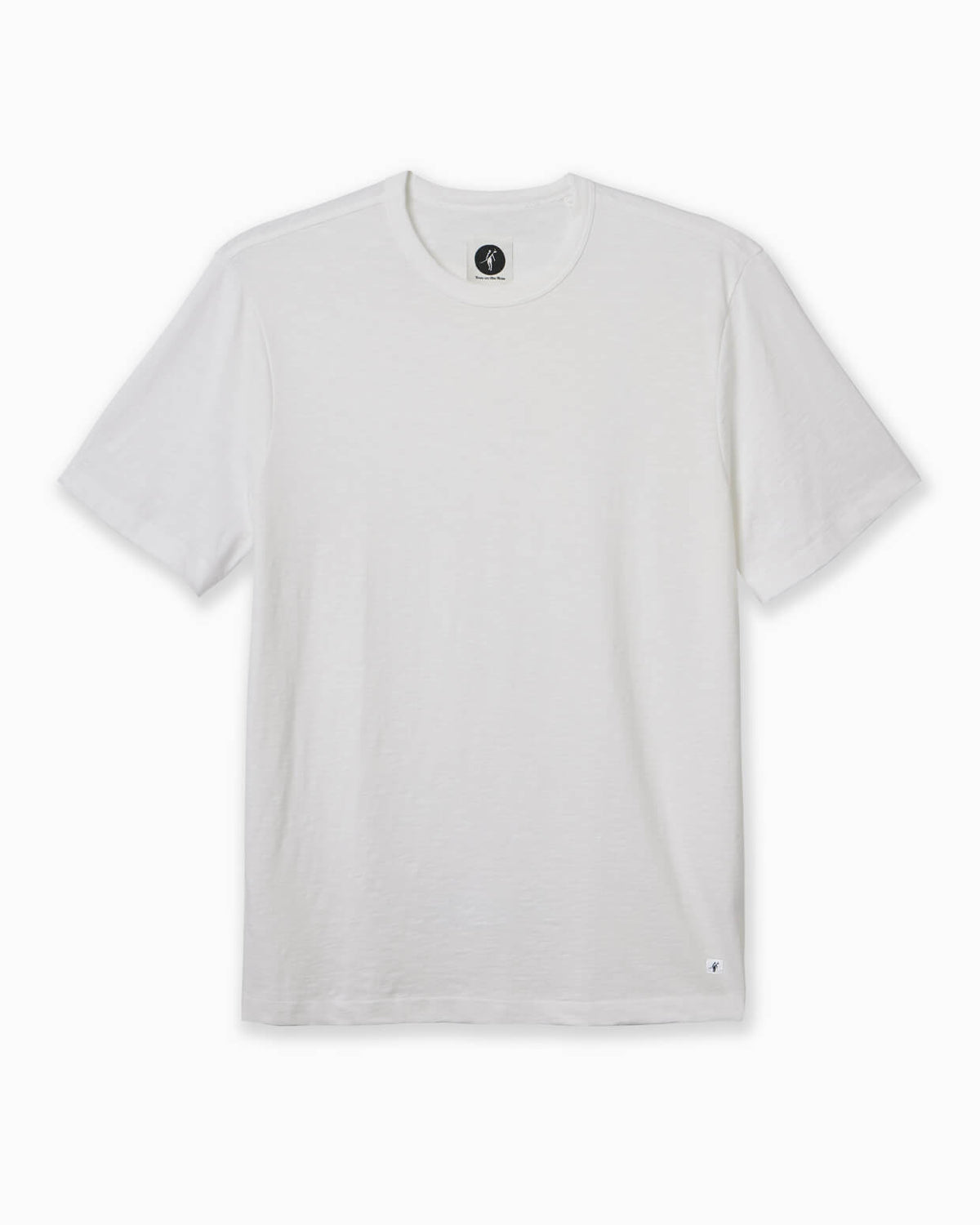 White t-shirt on a white background #color_washed white slub