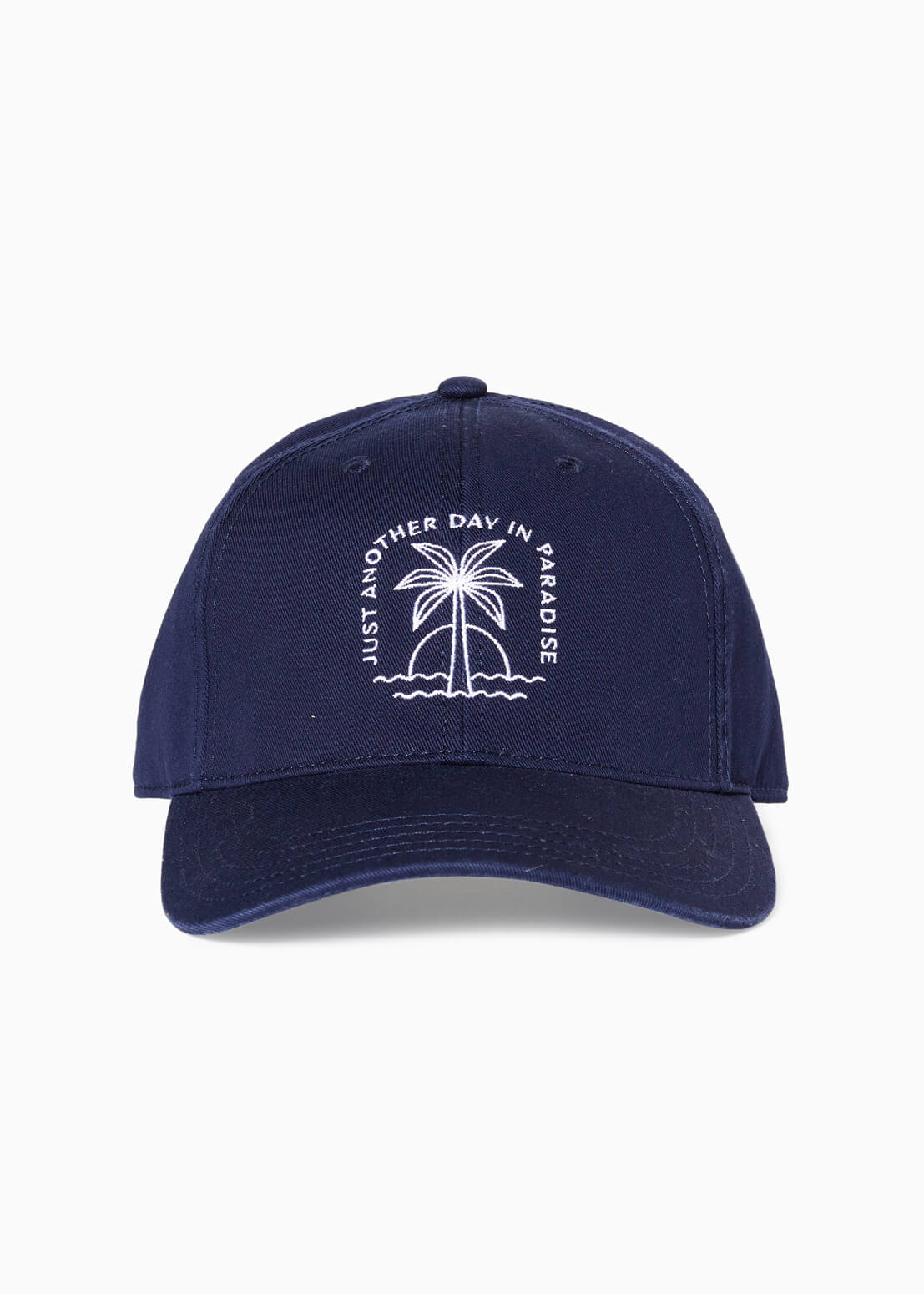 Paradise | 5 Panel Unstructured Strapback Hat NAVY front #color_navy