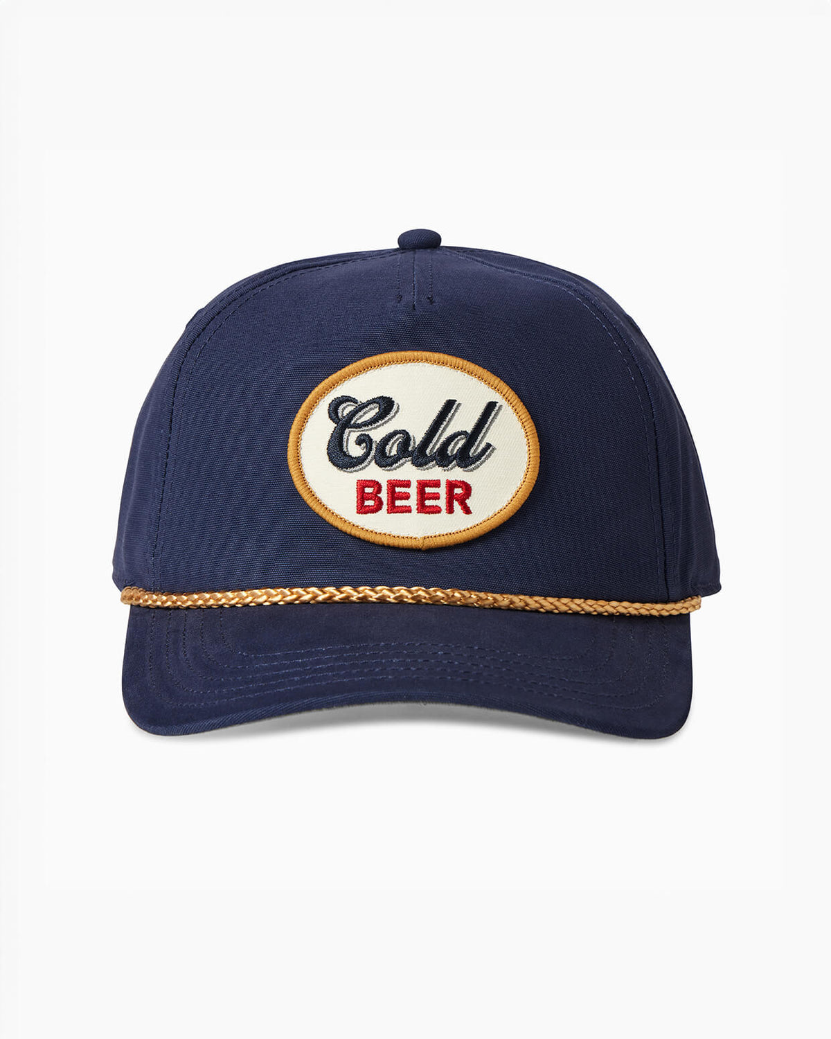Cold Beer | 5 Panel Snapback Hat FRONT #color_navy