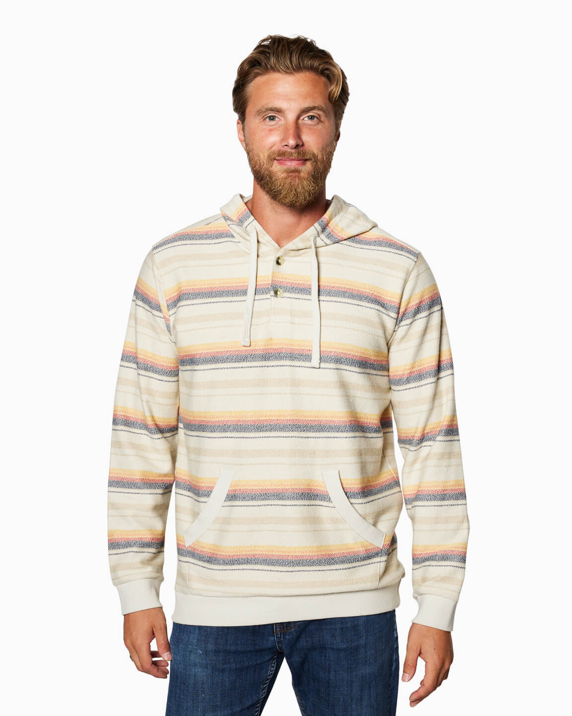 Cabo Hoodie | Sixty One Collection front #color_stone stripe
