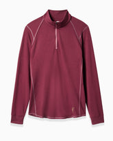 Barrel | Long Sleeve Raglan Half-Zip (Sea Silk) MERLOT flat #color_merlot