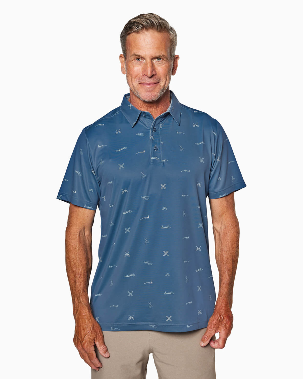 Clubhouse Polo | Blue Outrigger front #color_blue outrigger