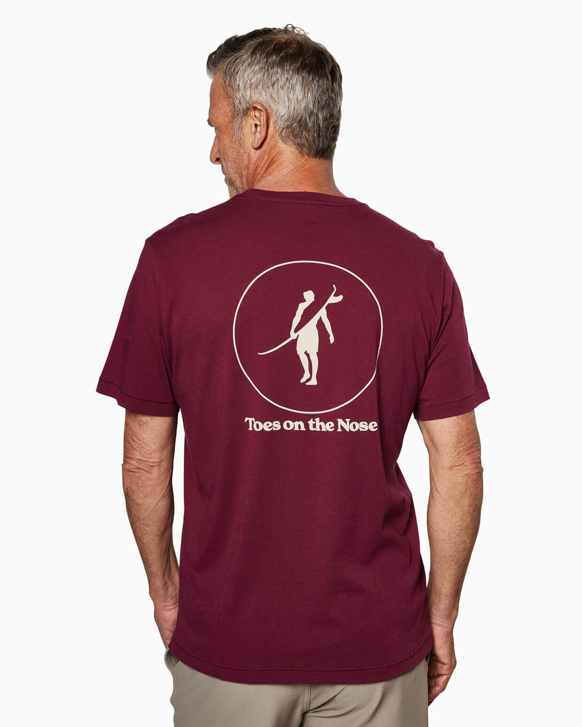 Shadow Outline | Short Sleeve T-Shirt BACK #color_merlot