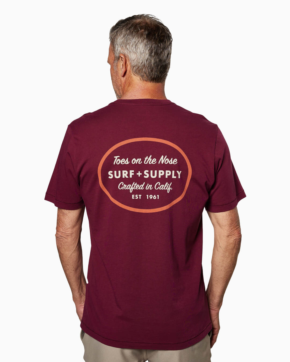 Surf Shop | Short Sleeve T-Shirt back #color_merlot 