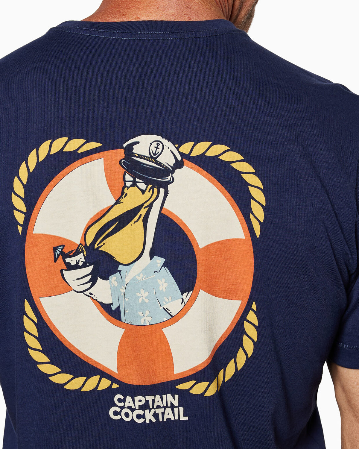 Overboard | Short Sleeve T-Shirt back detail  #color_navy