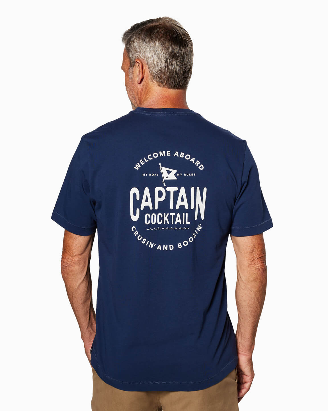 Crusin & Boozin | Short Sleeve T-shirt NAVY back #color_navy