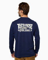Stacked Wave Long Sleeve | Sixty One Collection back #color_navy