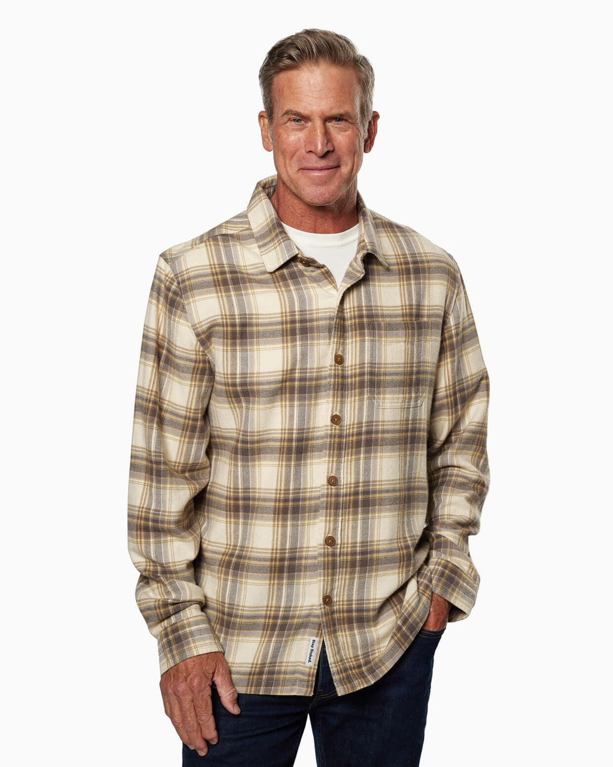Atwater | Flannel Shirt front #color_almond