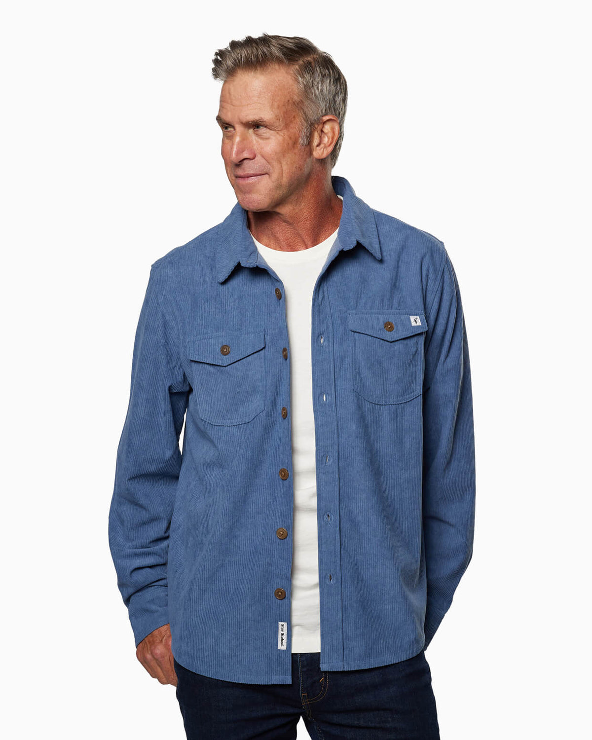 Sunridge | Corduroy Shirt BLUE front #color_blue