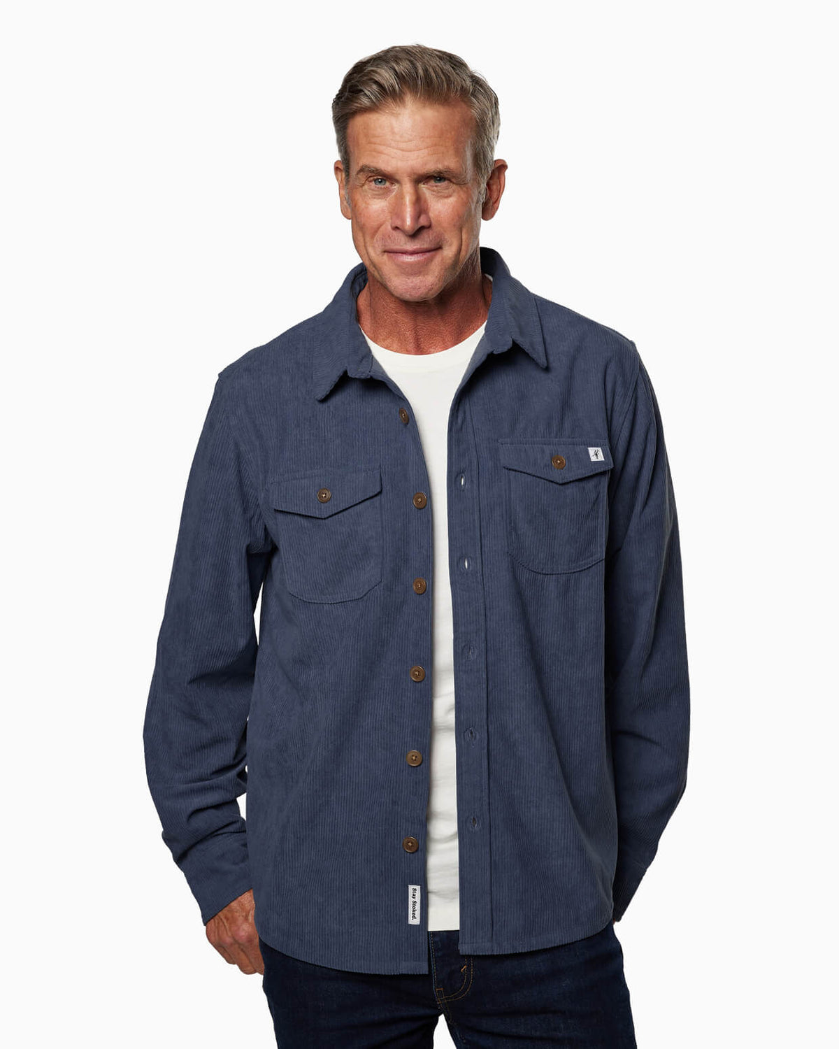 Sunridge | Corduroy Shirt NAVY front #color_navy