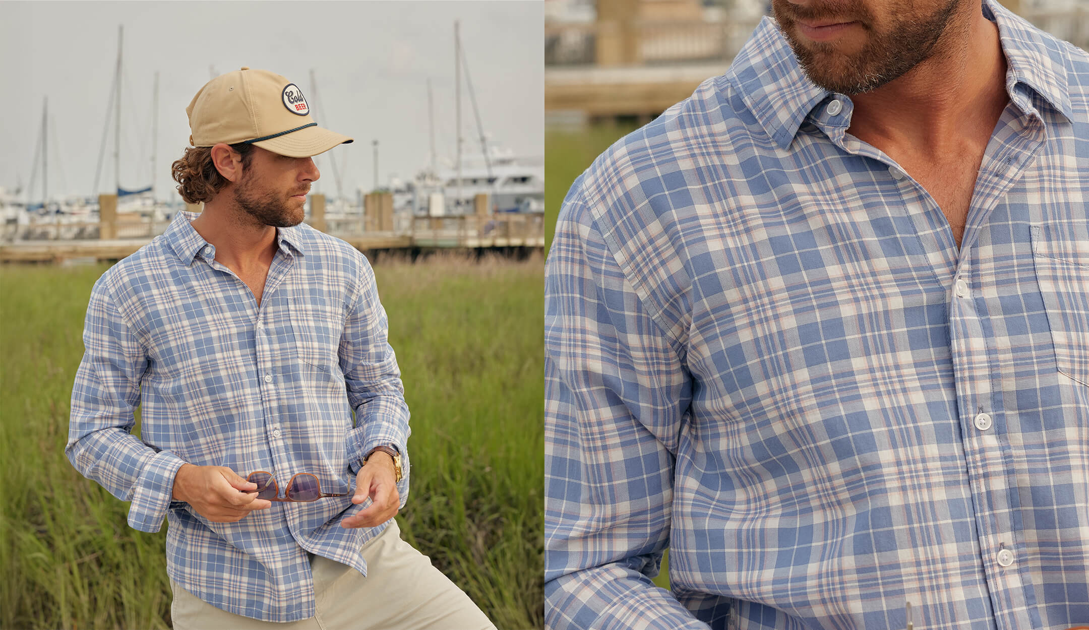 Toes on the Nose Long Sleeve Button-Ups displayed on desktop view, highlighting the designs.