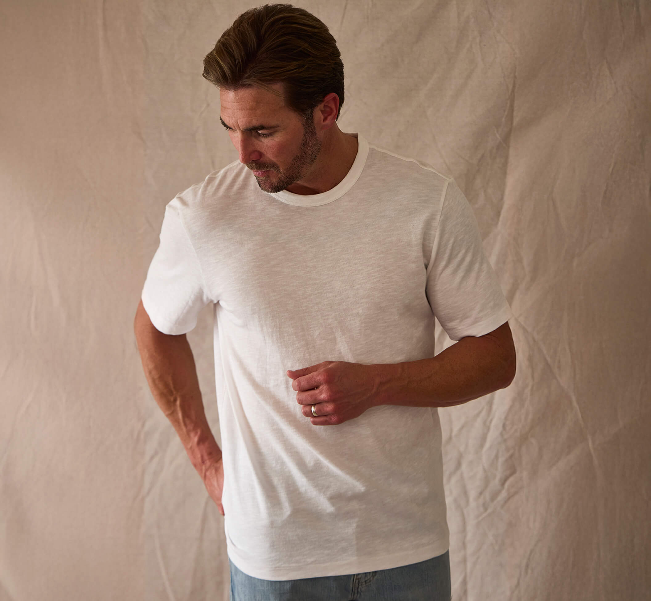 Toes on the Nose surf slub t-shirt displaying white color