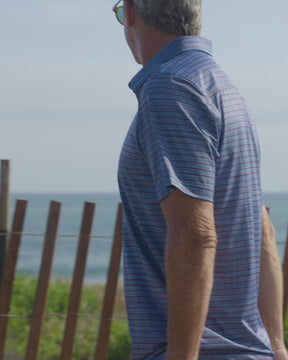 Ace Polo | Navy Multi Stripe
