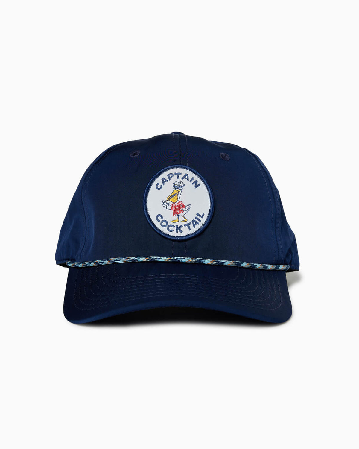 Captain Cocktail | 5 Panel Snapback Hat NAVY front #color_navy