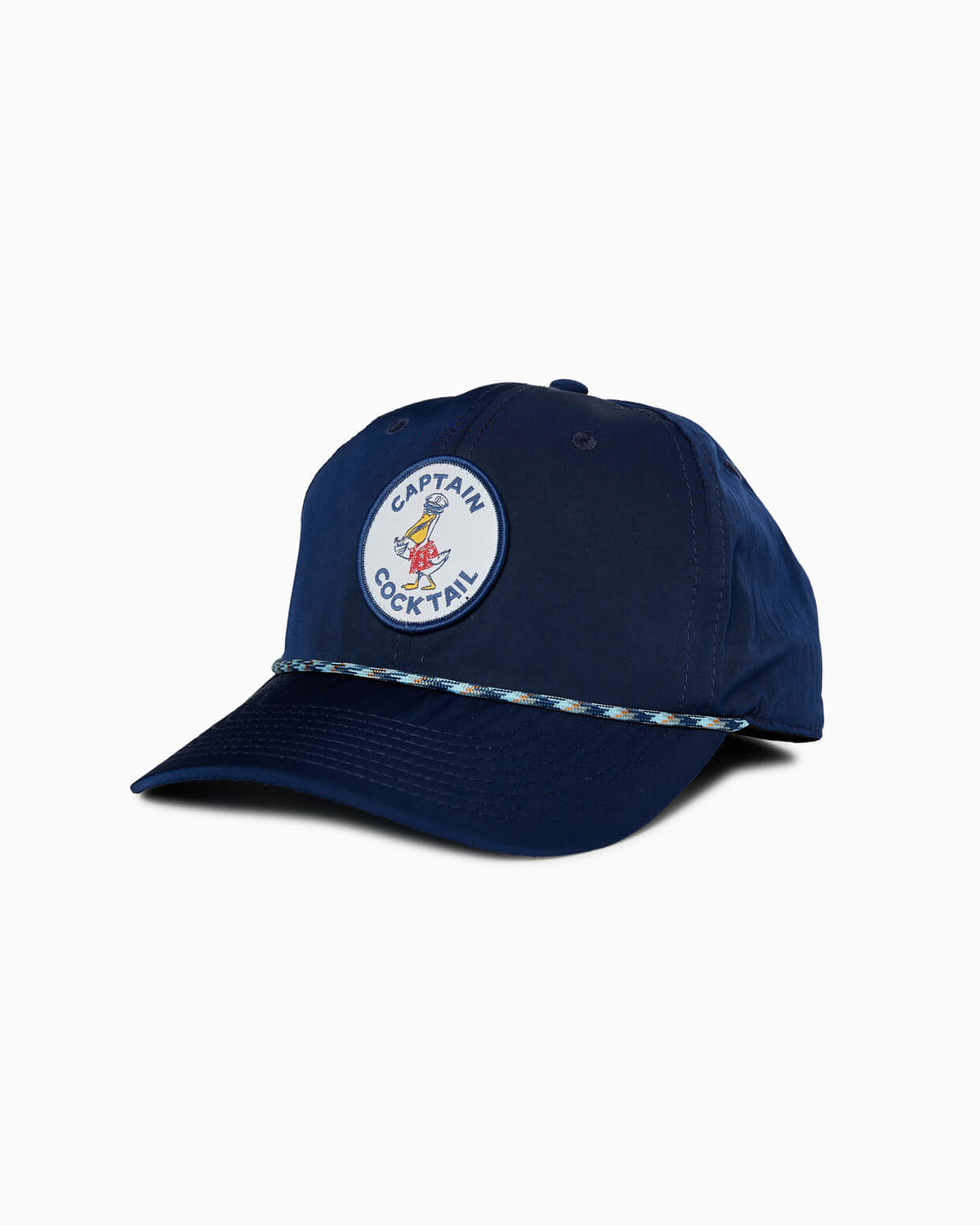 Captain Cocktail | 5 Panel Snapback Hat NAVY front #color_navy