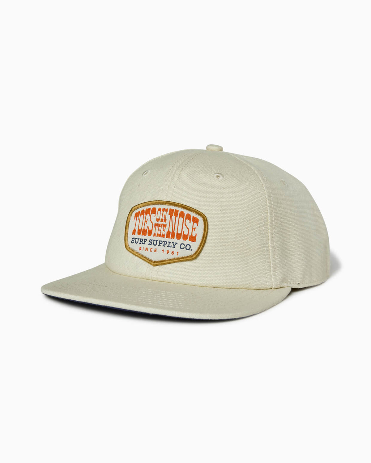 West | 5-Panel Canvas Snapback Hat NATURAL front #color_natural