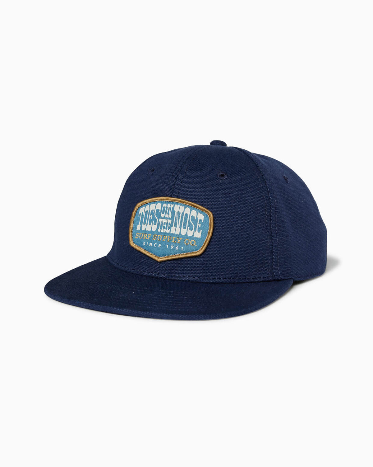 West | 5-Panel Canvas Snapback Hat NAVY front #color_navy