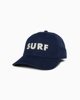 Surf | 5 Panel Unstructured Strapback Hat NAVY front #color_navy