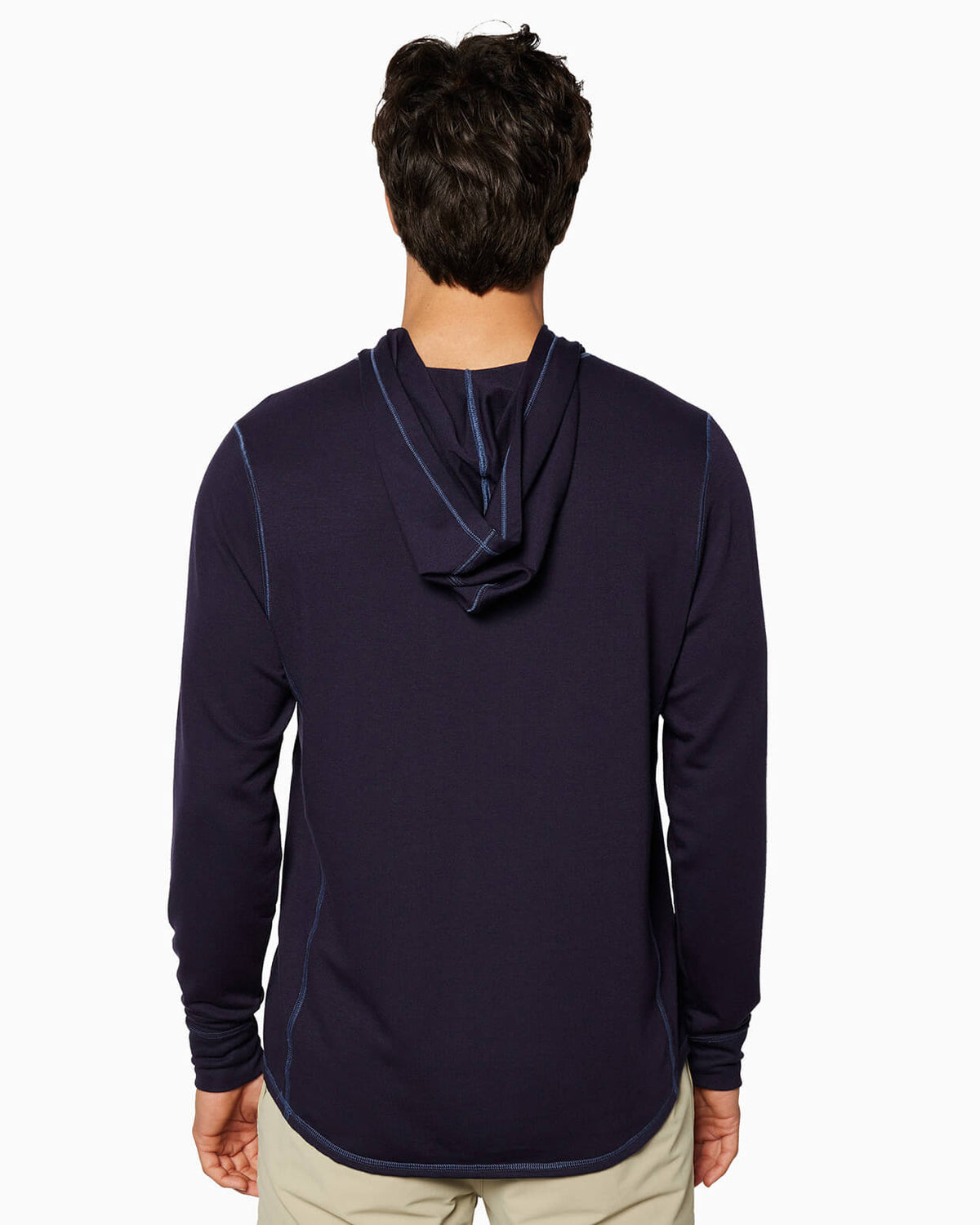 Schooner L/S Hoodie (Sea Silk) NAVY back #color_navy