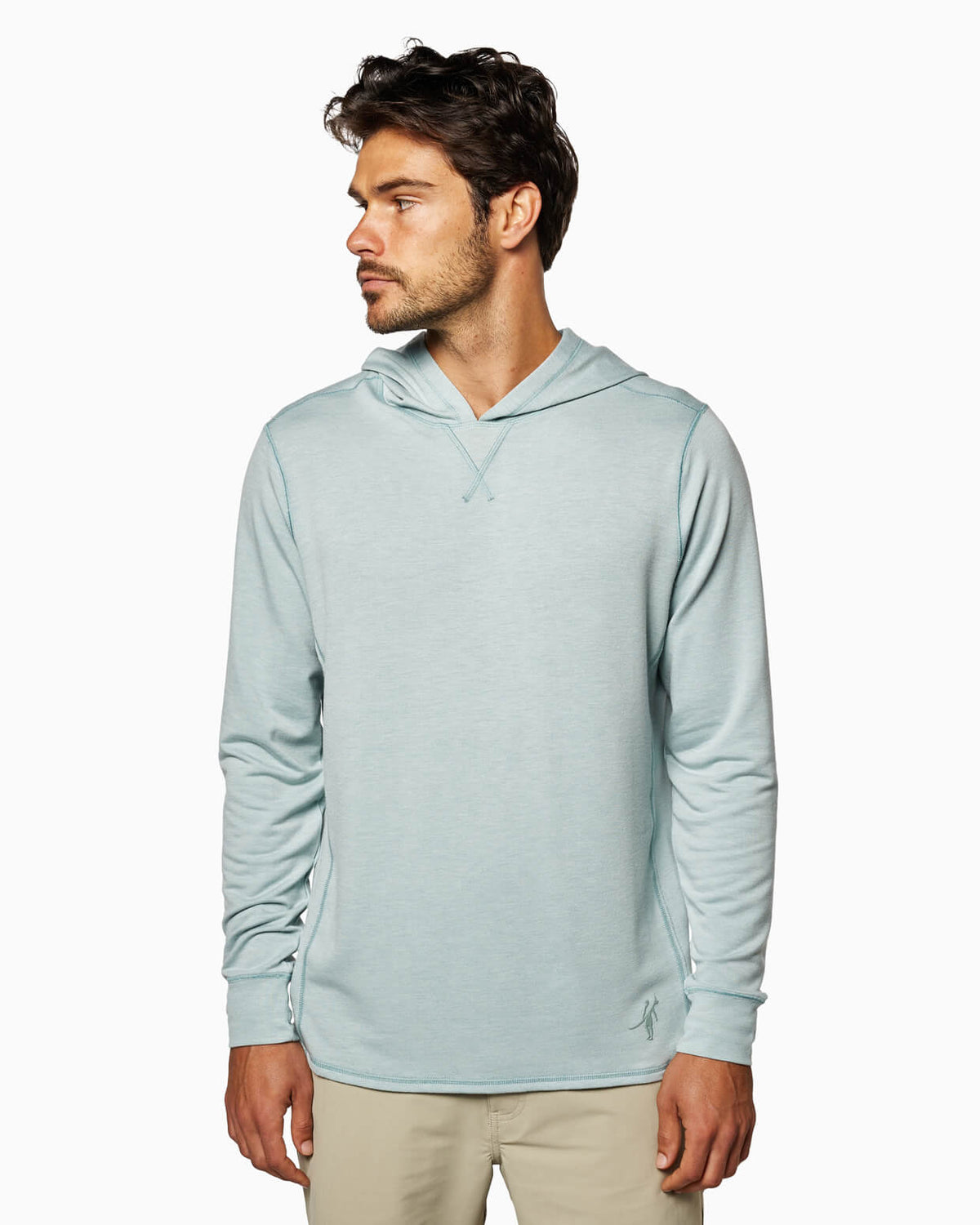 Schooner | Long Sleeve Hoodie (Sea Silk) SEA FOAM front #color_sea foam