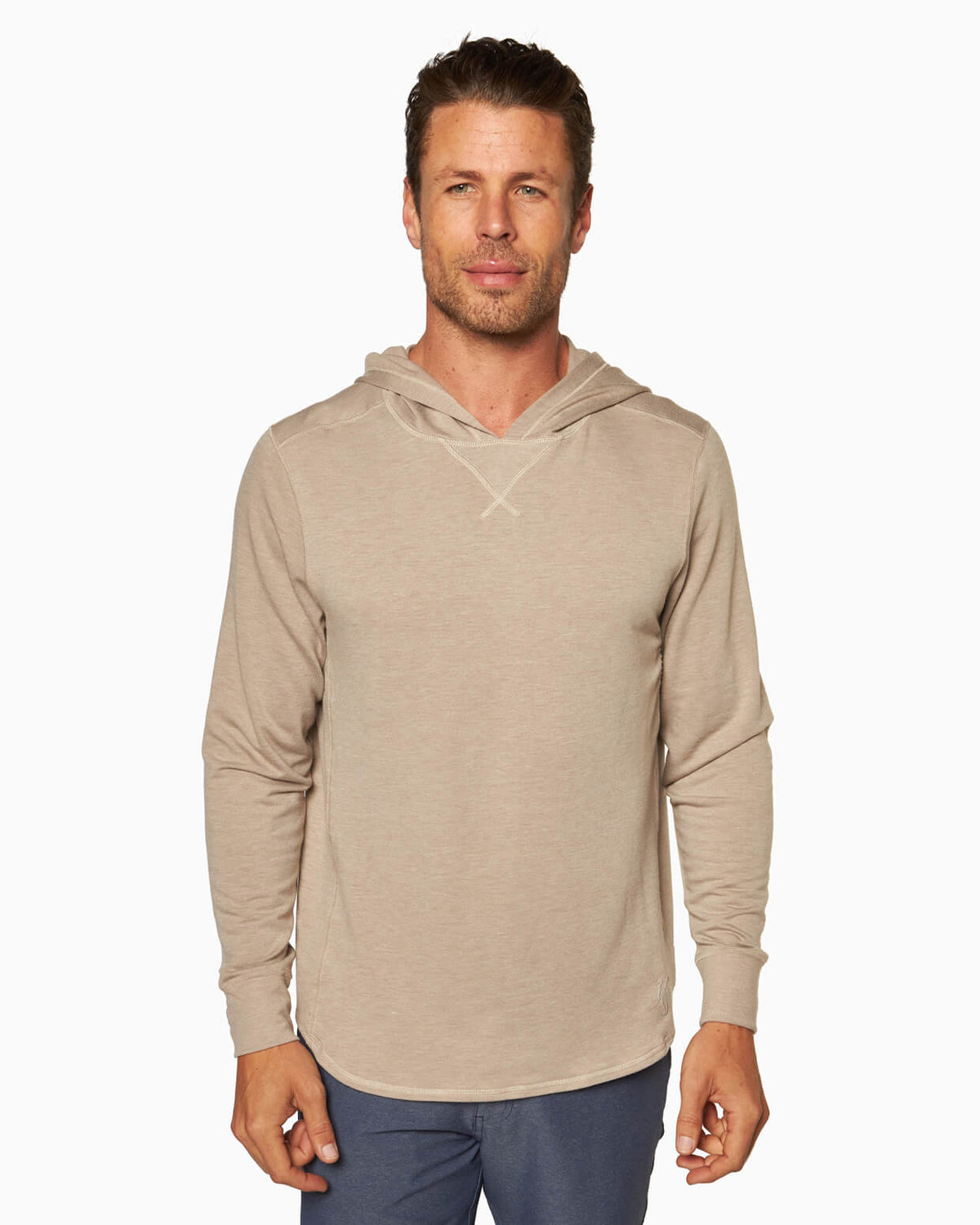 Schooner | Long Sleeve Hoodie (Sea Silk) VINTAGE KHAKI front #color_vintage khaki