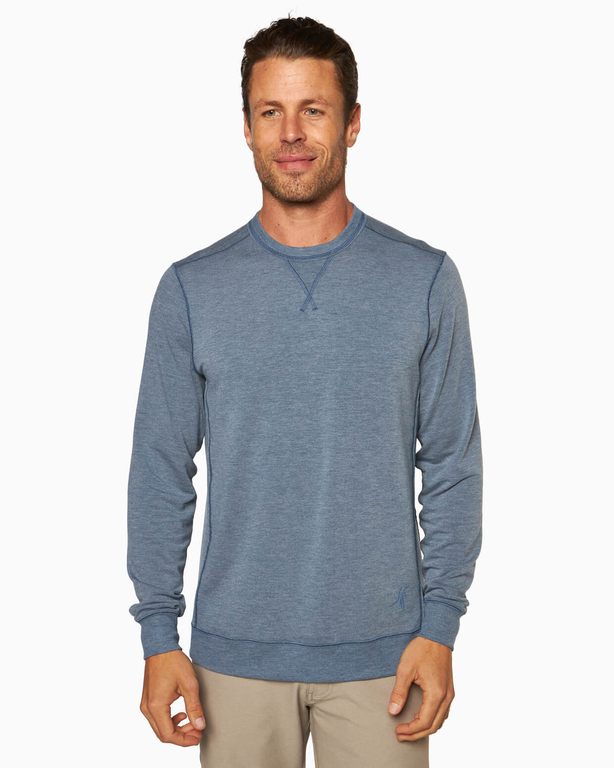 Growler | Long Sleeve Crew (Sea Silk) DEEP SEA front #color_deep sea