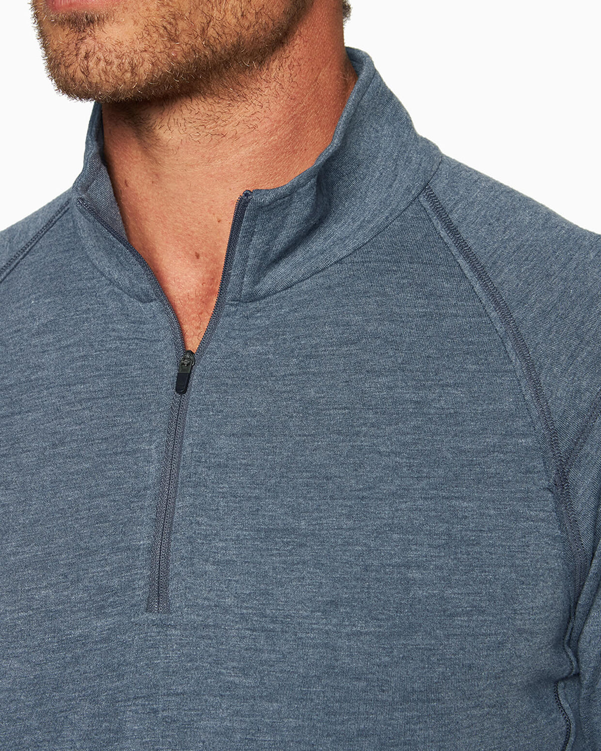 Barrel | Long Sleeve Raglan Half-Zip (Sea Silk) SEEP SEA detail #color_deep sea