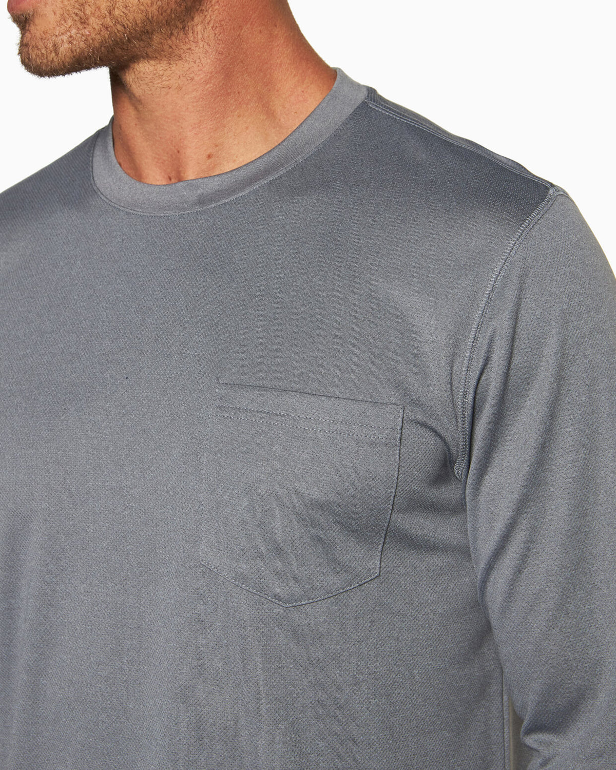 Sea-Tec | Performance Long Sleeve HEATHER GREY detail #color_heather grey