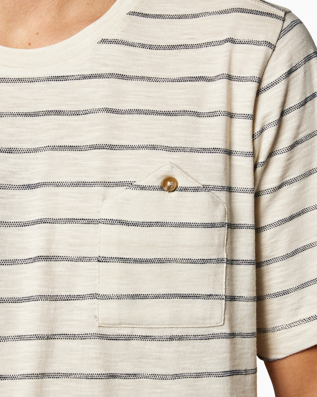 Surf Club Short-Sleeve | Sixty One Collection NATURAL STRIPE pocket #color_natural stripe