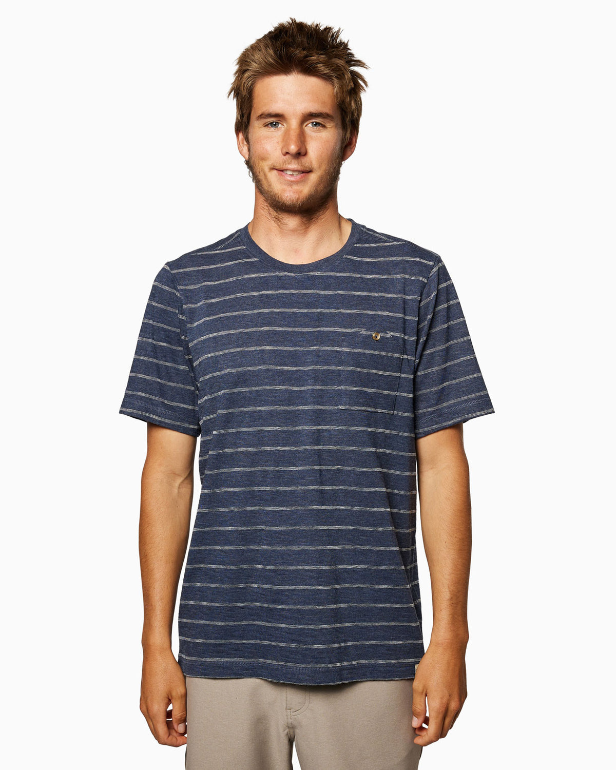 Surf Club Short-Sleeve | Sixty One Collection NAVY STRIPE front #color_navy stripe