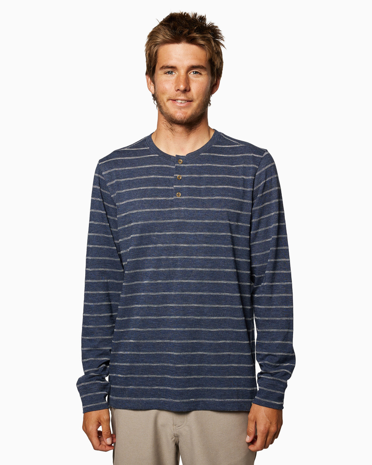 Surf Club Long Sleeve | Sixty One Collection NAVY STRIPE front #color_navy stripe