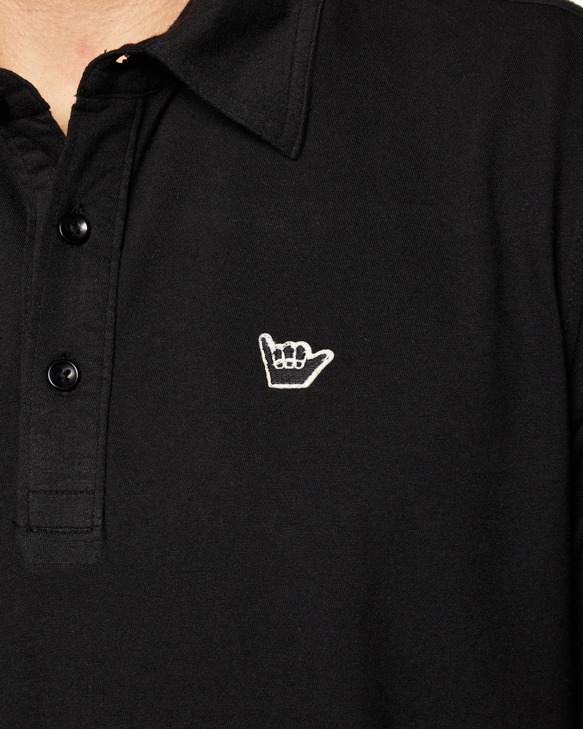 Hang Loose Polo | Sixty One Collection BLACK detail #color_black