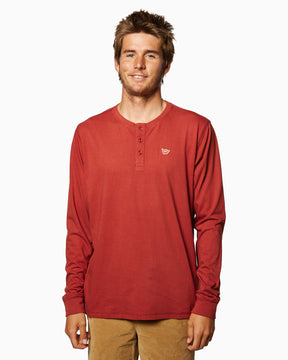 Hang Loose Henley | Sixty One Collection SPICE front #color_spice