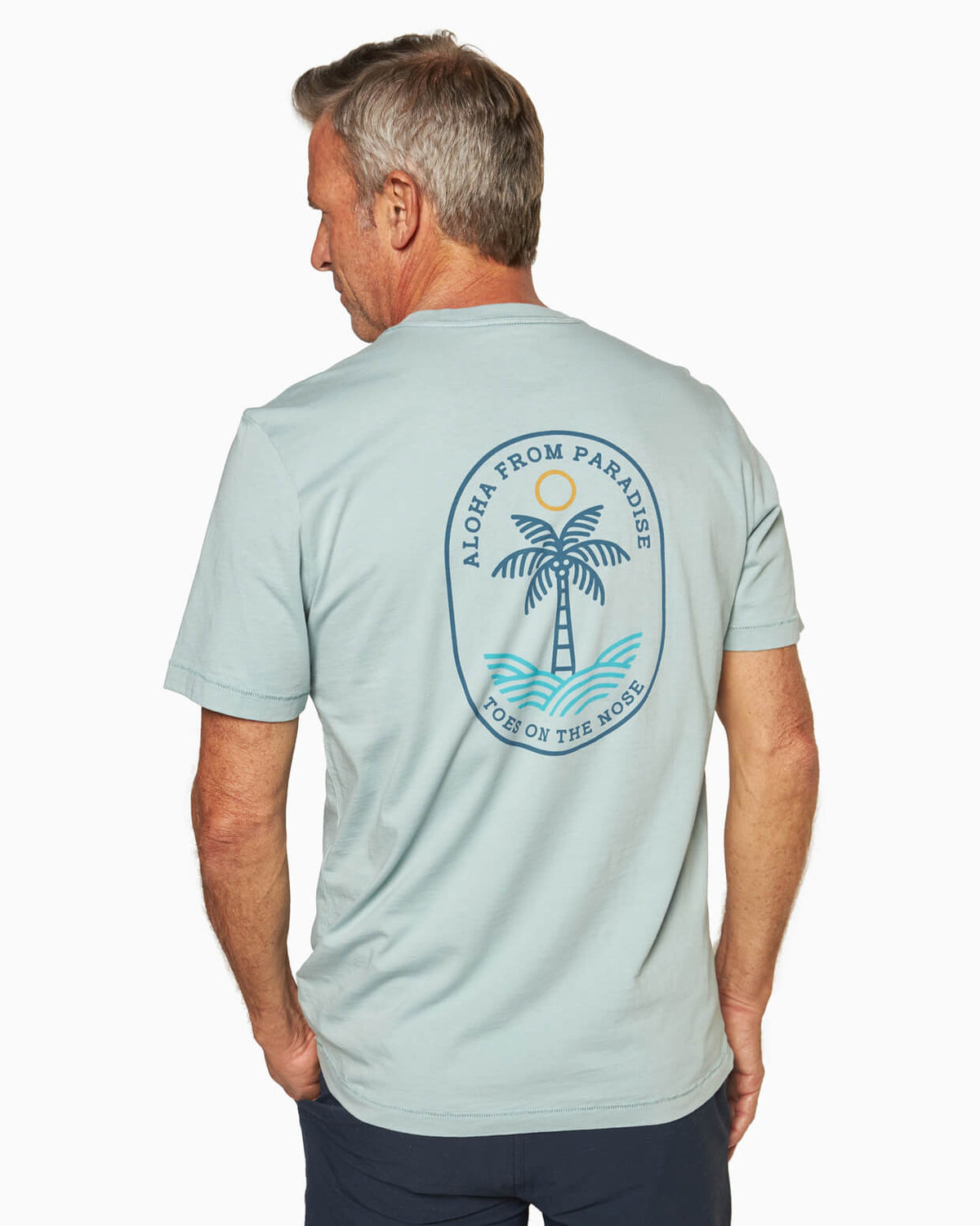Aloha | Short Sleeve T-Shirt SEA FOAM back #color_sea foam