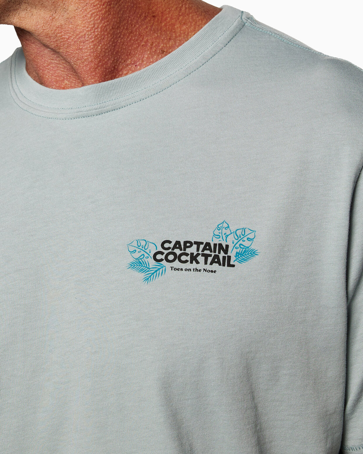 Two Cans | Short Sleeve T-Shirt SEA FOAM front detail #color_sea foam
