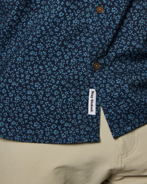 Coastline Woven | Navy Micro Floral