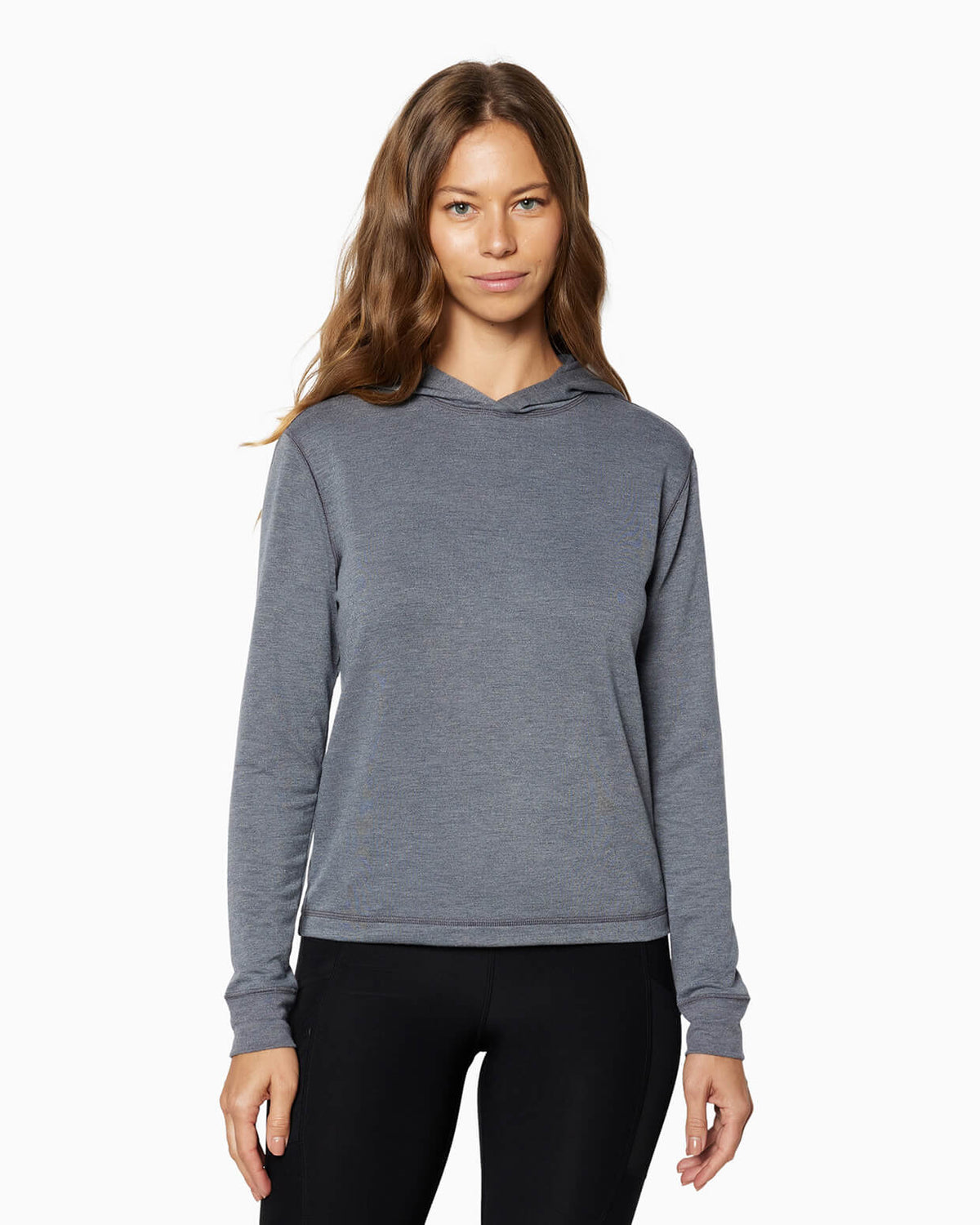 Schooner Hoodie | Women's (Sea Silk) DARK HEATHER GREY front #color_dark heather grey