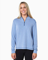 Barrel Quarter-Zip | Women's (Sea Silk) PACIFIC front  #color_pacific