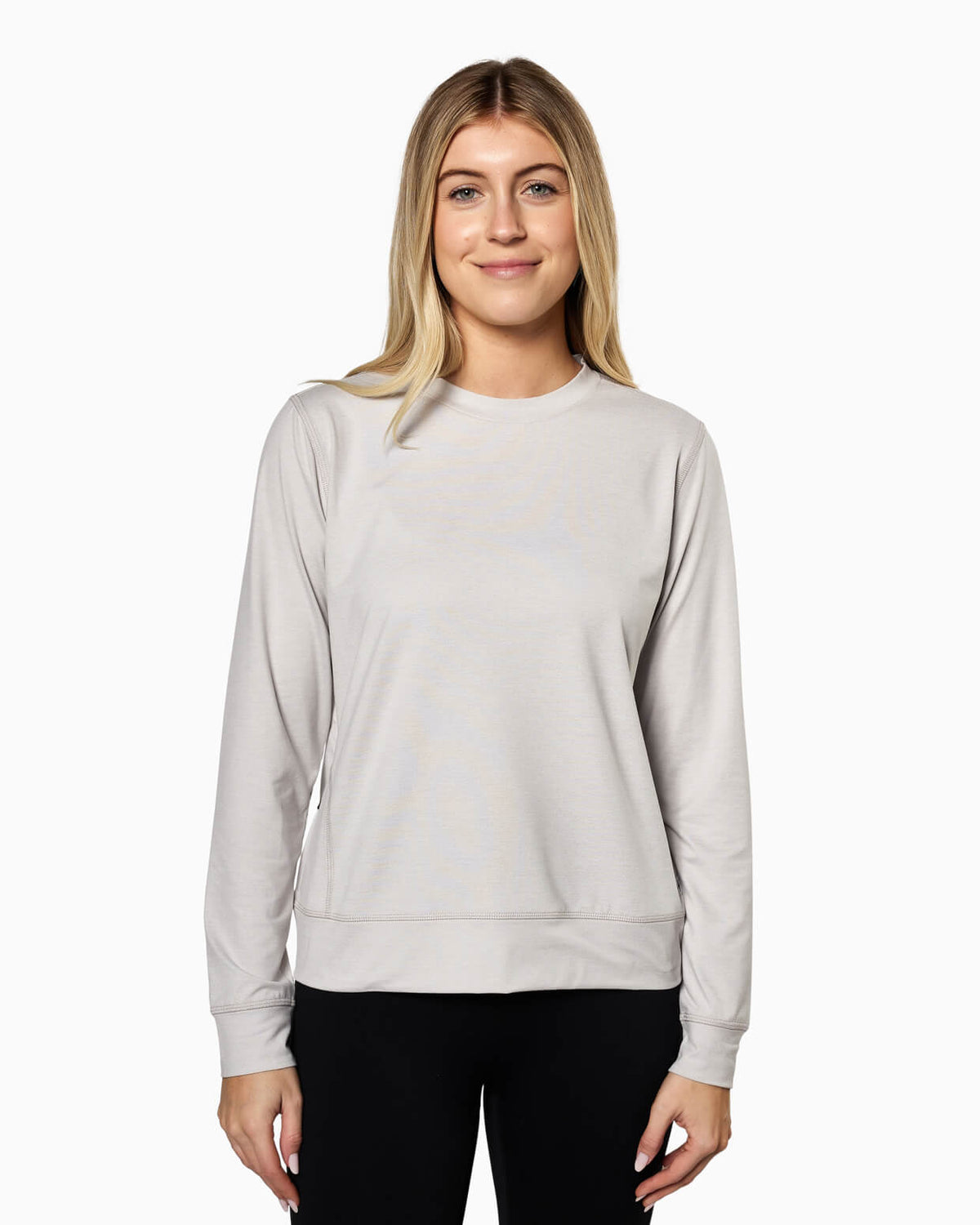 Cove Crew | Women's HEATHER NATURAL front 2 #color_heather natural